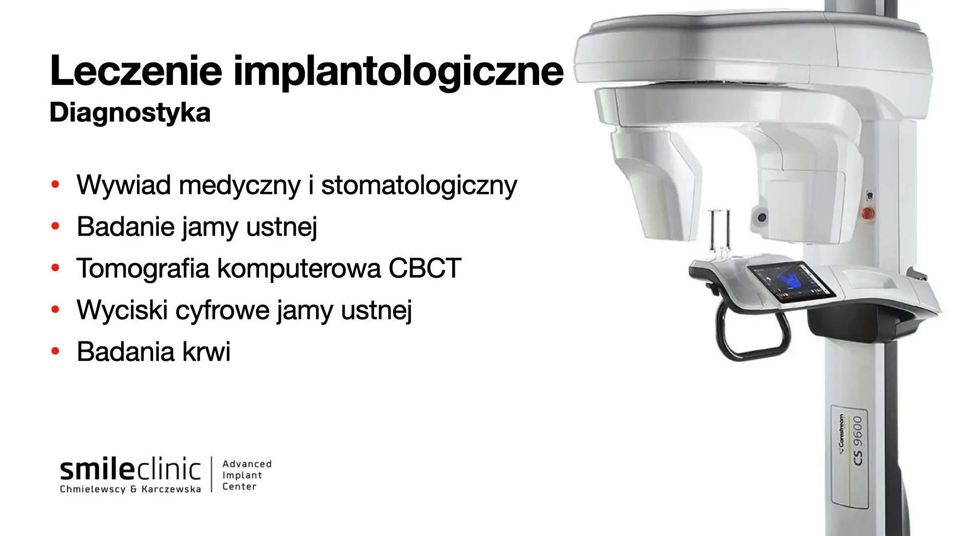 Lista badań diagnostycznych wymaganych przy leczeniu implantologicznym. Lista badań diagnostycznych wymaganych przy leczeniu implantologicznym.